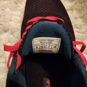 Women's Black and Pink Athletic Sneakers